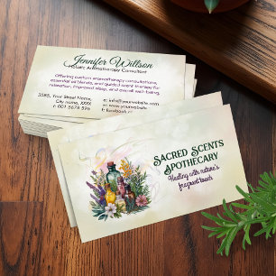 Aromatherapy Practice Watercolor Illustration Business Card