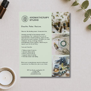 Aromatherapy Spa Sage Green Logo Promotional Flyer