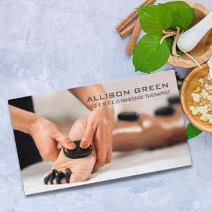 Aromatherapy Therapist Hot Stone Massage Salon Business Card