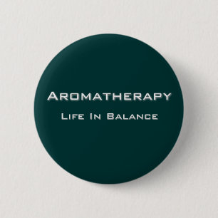 Aromatherapy - White text 6 Cm Round Badge