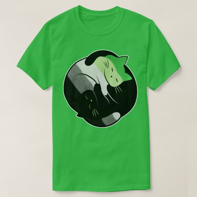 Aromc Yin Yang Cat T-Shirt (Design Front)