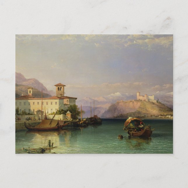 Arona and the Castle of Angera, Lake Maggiore, 185 Postcard (Front)