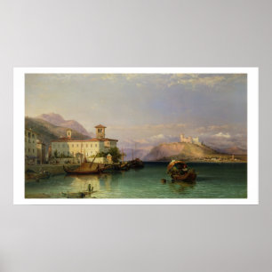 Arona and the Castle of Angera, Lake Maggiore, 185 Poster