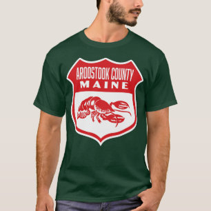 Aroostook County Maine Retro Shield Red T-Shirt