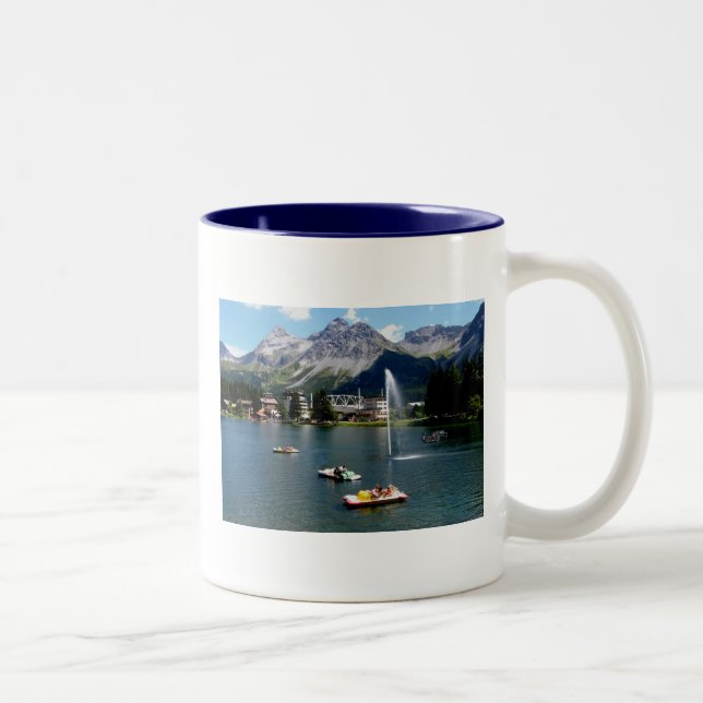 Arosa in Switzerland Two-Tone Coffee Mug (Right)