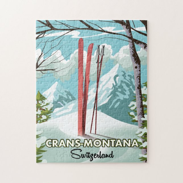 Arosa Lenzerheide,Switzerland ski poster. Magnet J Jigsaw Puzzle (Vertical)