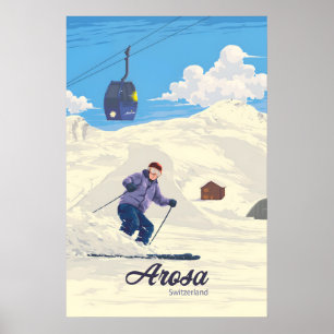 Arosa Switzerland Ski Resort Travel Poster