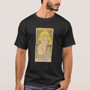Arot Card Ace Of Wands And Cat Cosmic Graphic Cats T-Shirt