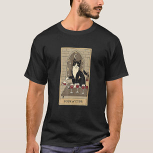 Arot Card Four Of Cups And Cat Cosmic Graphic Cats T-Shirt