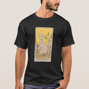 Arot Card Seven Of Swords And Cat Cosmic Graphic C T-Shirt
