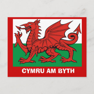 Around Britain, Flag of Wales, Cymru am byth Postcard