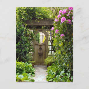 Around Britain,   Garden Gate, country garden Postcard
