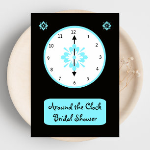 Around the Clock Bridal Shower Invitation -- Blue