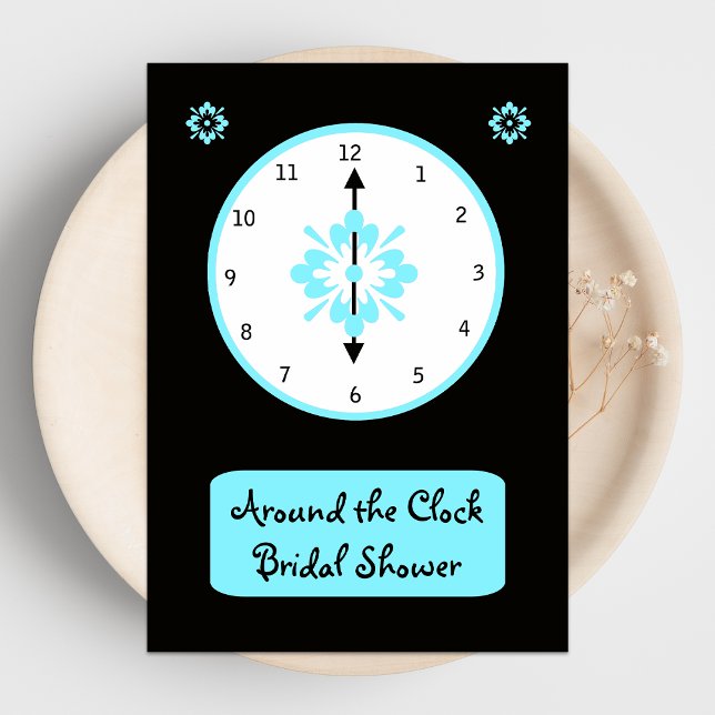 Around the Clock Bridal Shower Invitation -- Blue (Creator Uploaded)