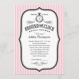 Around The Clock Bridal Shower Invitations