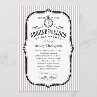Around The Clock Bridal Shower Invitations