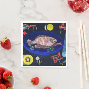 Around the Fish, Paul Klee Napkin