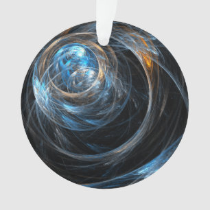 Around the World Abstract Art Acrylic Circle Ornament