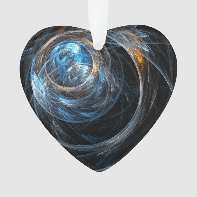 Around the World Abstract Art Acrylic Heart Ornament (Front)