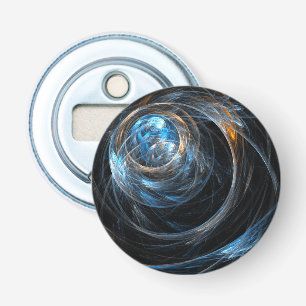 Around the World Abstract Art Button Bottle Opener