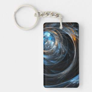 Around the World Abstract Art Key Ring