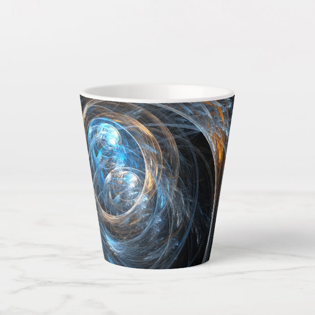 Around the World Abstract Art Latte Mug (Front)