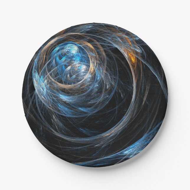 Around the World Abstract Art Paper Plate (Front)