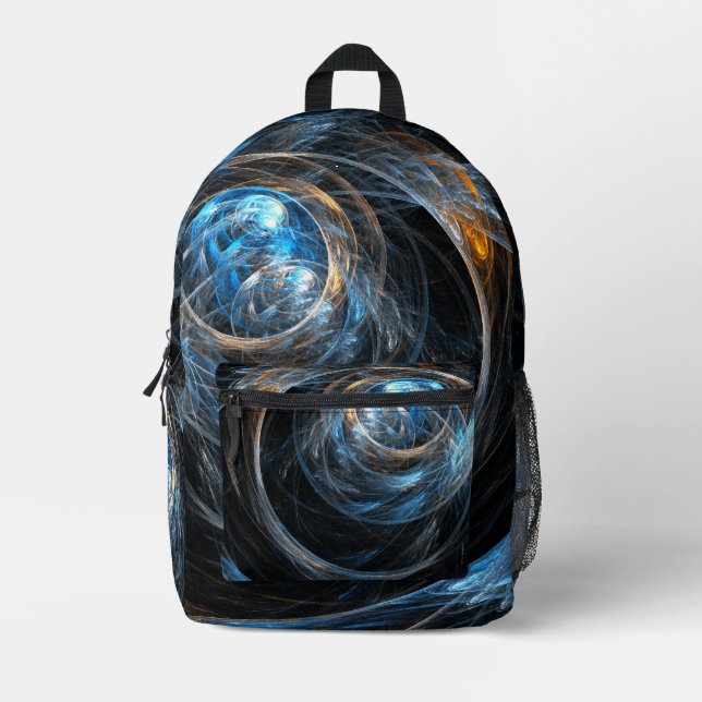 Around the World Abstract Art Printed Backpack (Front)