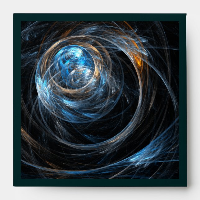 Around the World Abstract Art Square Envelope (Front)