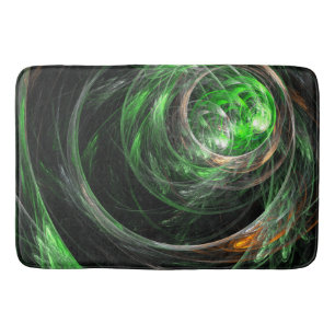 Around the World Green Abstract Art Bath Mat