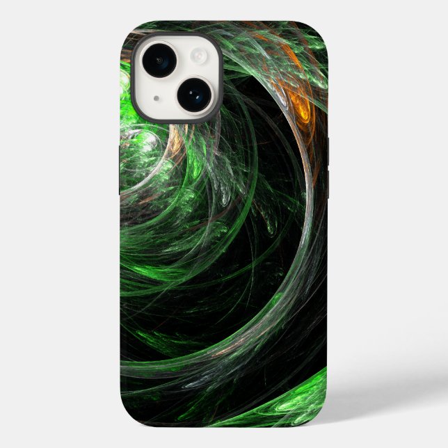 Around the World Green Abstract Art Case-Mate iPhone Case (Back)
