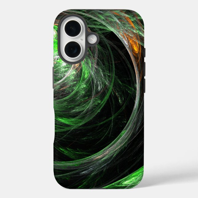 Around the World Green Abstract Art Case-Mate iPhone Case (Back)
