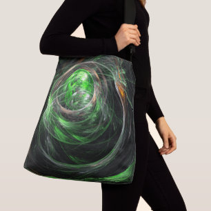 Around the World Green Abstract Art Cross Body Crossbody Bag