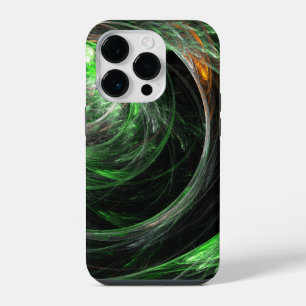 Around the World Green Abstract Art iPhone 14 Pro Case