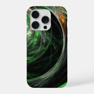 Around the World Green Abstract Art iPhone 15 Pro Case