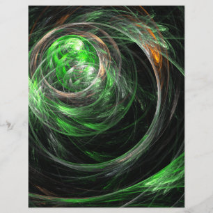 Around the World Green Abstract Art Letterhead