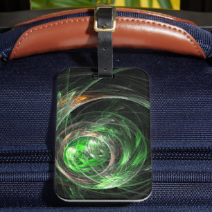 Around the World Green Abstract Art Luggage Tag