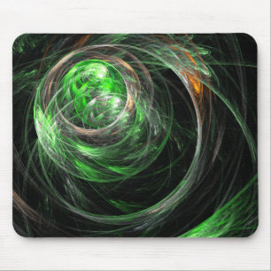 Around the World Green Abstract Art Mousepad