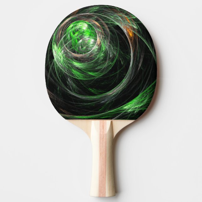 Around the World Green Abstract Art Ping Pong Paddle (Front)