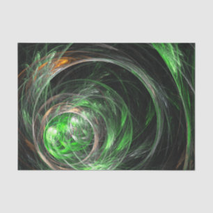 Around the World Green Abstract Art Tissue Paper
