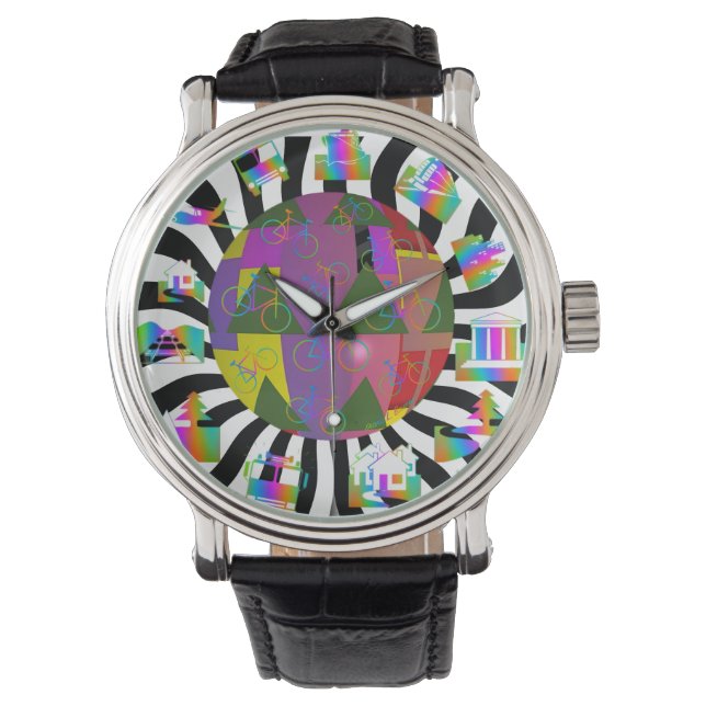 Around The World Mens  Watch (Front)