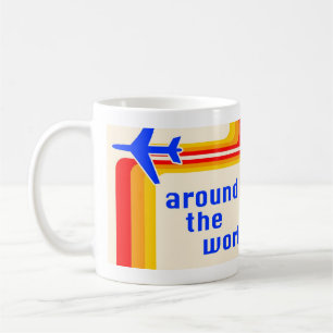 around the world : retro stripes coffee mug