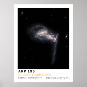 Arp 195 Galaxy Space Education Poster