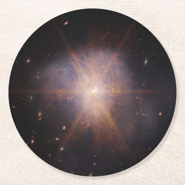 Arp 220 Lights Up The Night Sky Round Paper Coaster (Front)