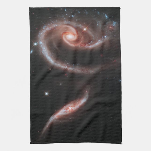 Arp 273 Galaxy Pair (Hubble Telescope) Tea Towel (Vertical)