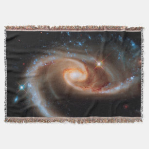 Arp 273 Rose Galaxies Hubble Outer Space Photo Throw Blanket