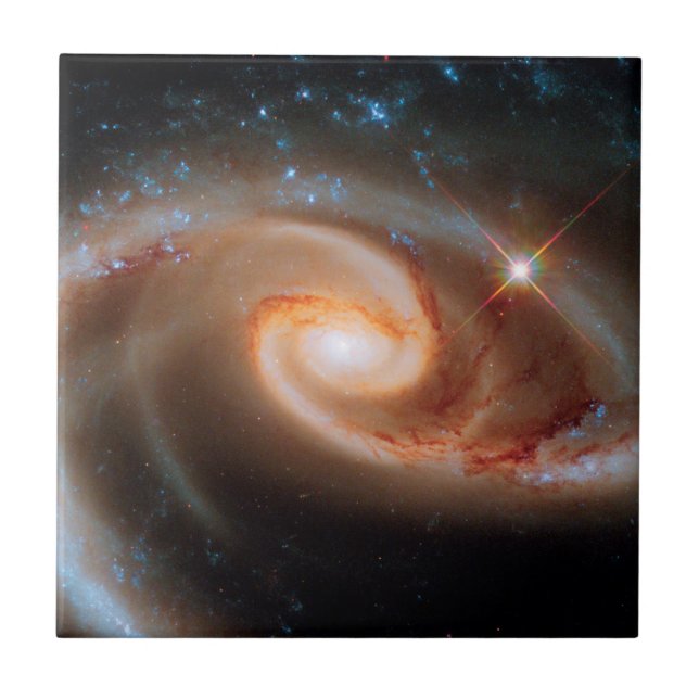 Arp 273 Rose Galaxies Hubble Outer Space Photo Tile (Front)
