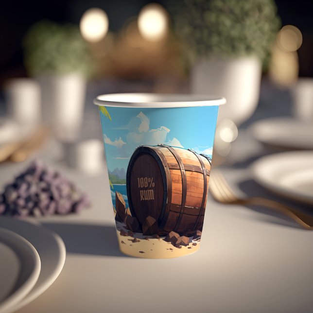 Arr! Pirate Boys "100% Rum" Joke Birthday Paper Cups (Creator Uploaded)
