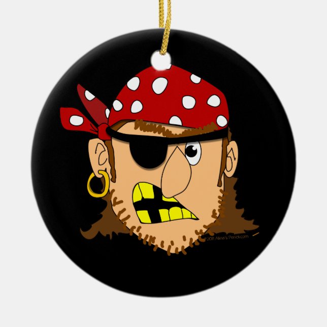 Arr Pirate Man Customisable Pirate Stuff Ceramic Tree Decoration (Front)