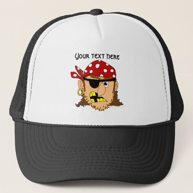 Arr Pirate Man Customisable Pirate Stuff Trucker Hat (Front)